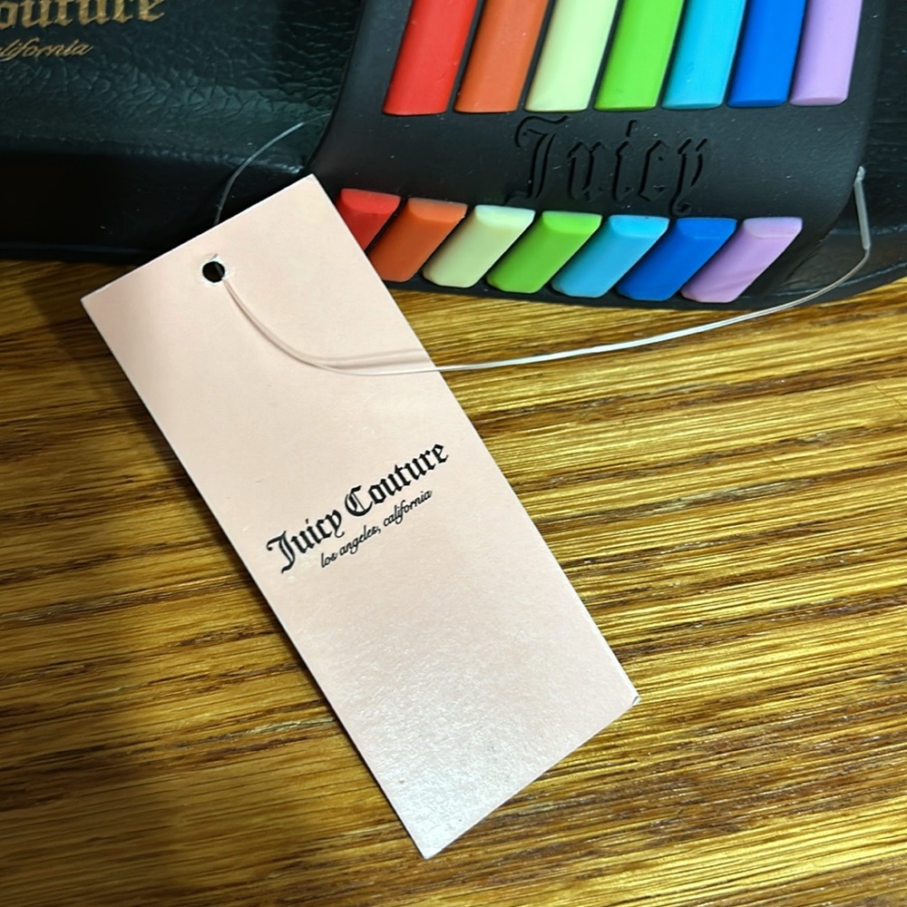 Juicy Couture Black rainbow multi Wynnie  pool shoes   GOING AWAY - Picture 5 of 7